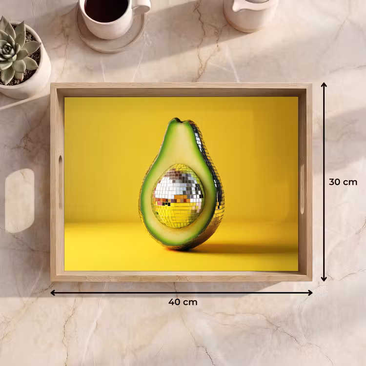 Vassoio - Avocado - Discoball - Giallo - Brillantini — 7