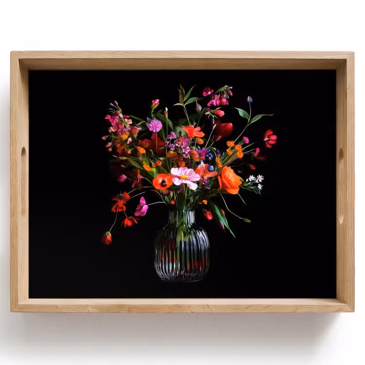 Vassoio - Bouquet - Fiori di campo - Vaso — 1