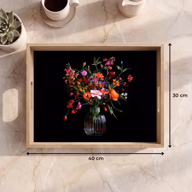 Vassoio - Bouquet - Fiori di campo - Vaso — 7