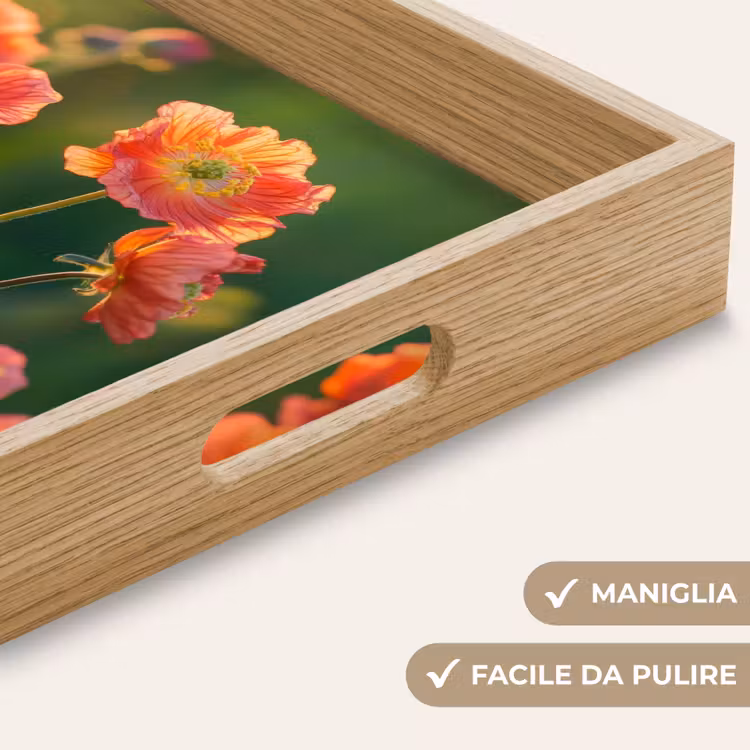 Vassoio - Campo di fiori - Raggi di sole - Arancione — 8
