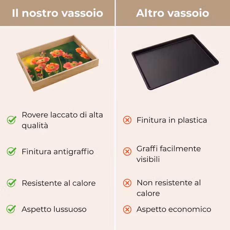 Vassoio - Campo di fiori - Raggi di sole - Arancione — 9