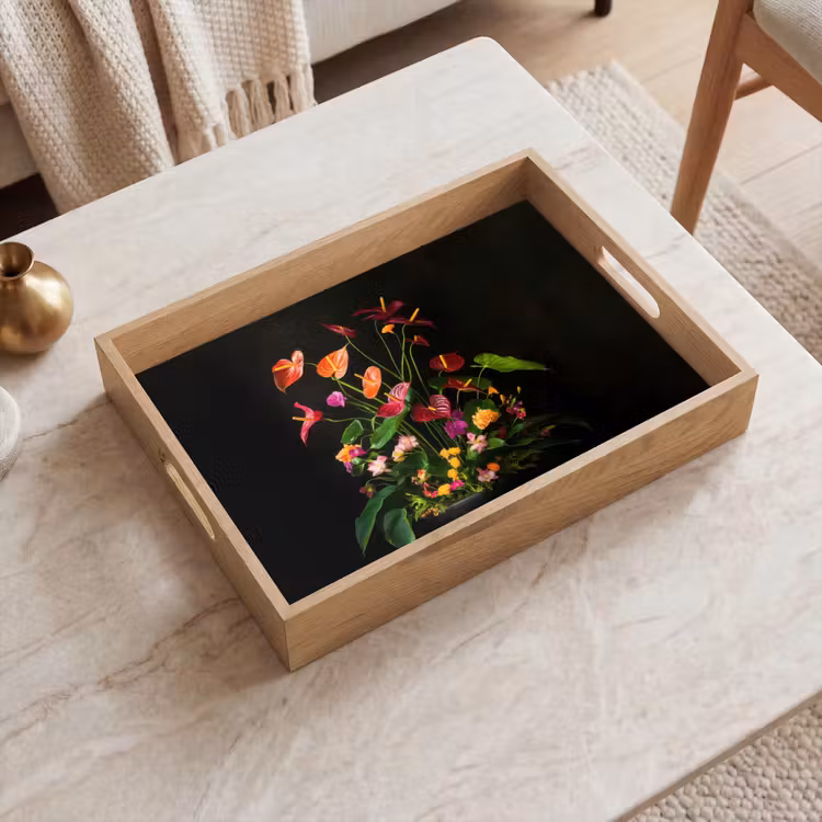 Vassoio - Fiori - Vaso - Colorato — 2