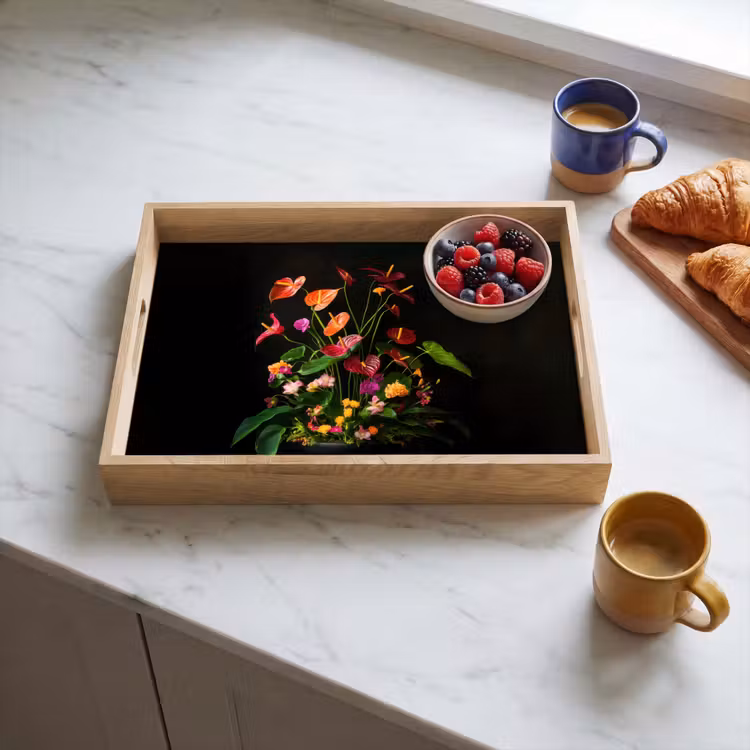 Vassoio - Fiori - Vaso - Colorato — 3