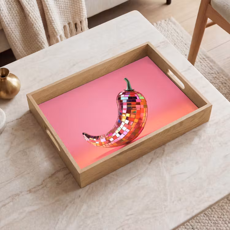 Vassoio - Pepe - Disco - Rosso - Glitter — 2