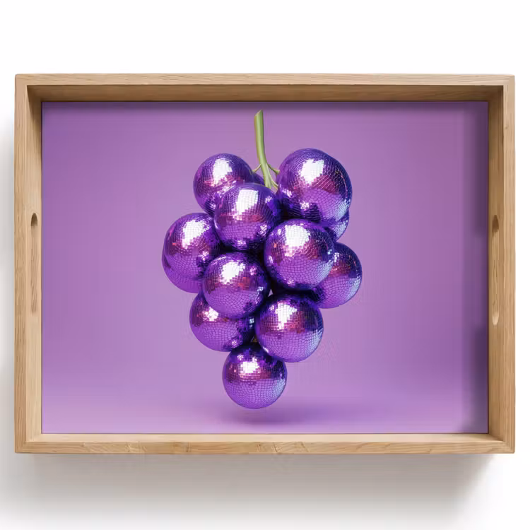 Vassoio - Uva - Disco - Glitter - Viola — 1