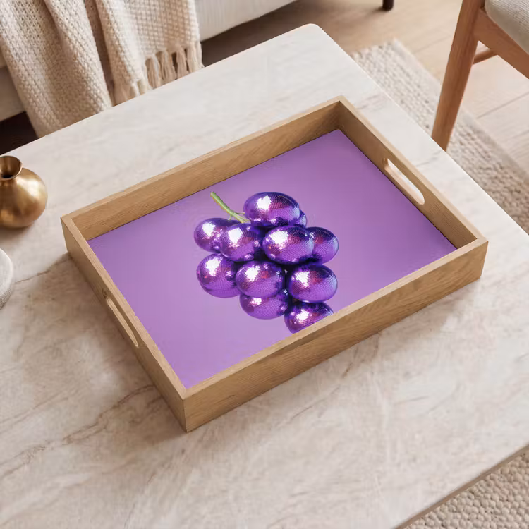 Vassoio - Uva - Disco - Glitter - Viola — 2