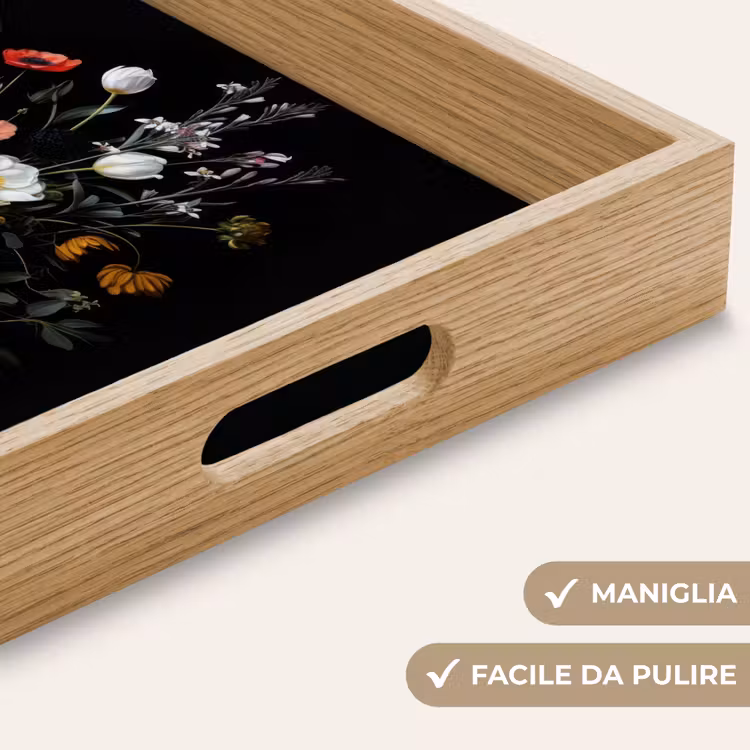 Vassoio - Composizione floreale - Vaso - Nero — 8