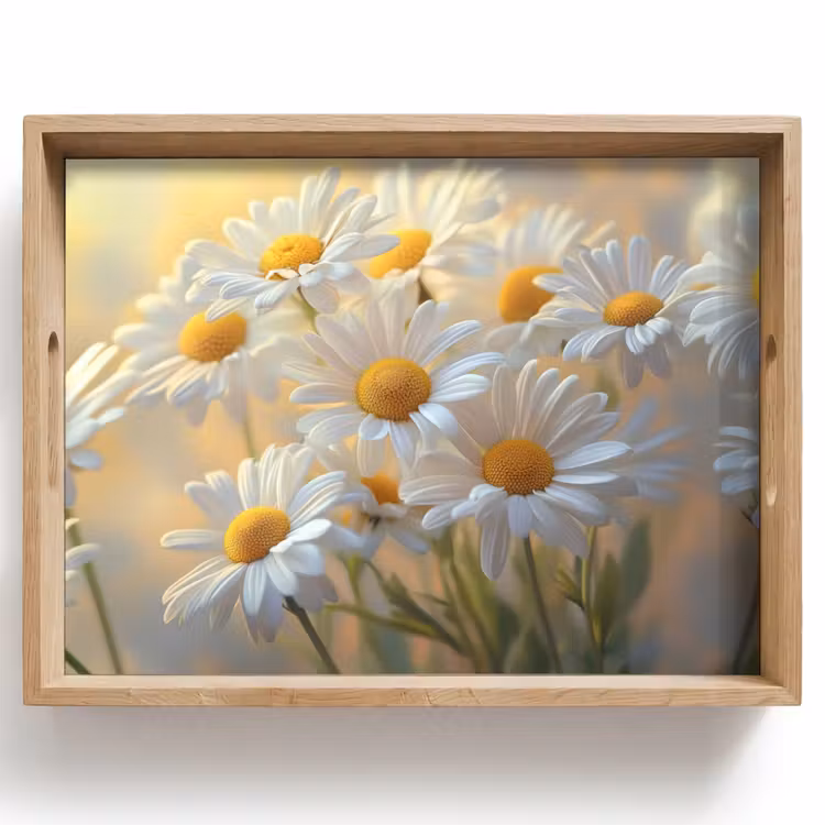 Vassoio - Margherite - Bianco - Luce solare — 1