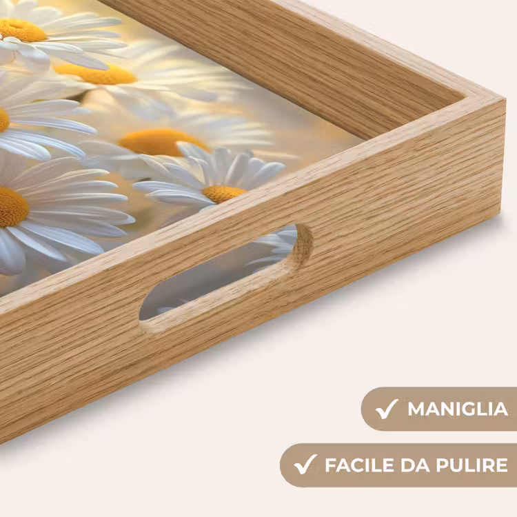 Vassoio - Margherite - Bianco - Luce solare — 8