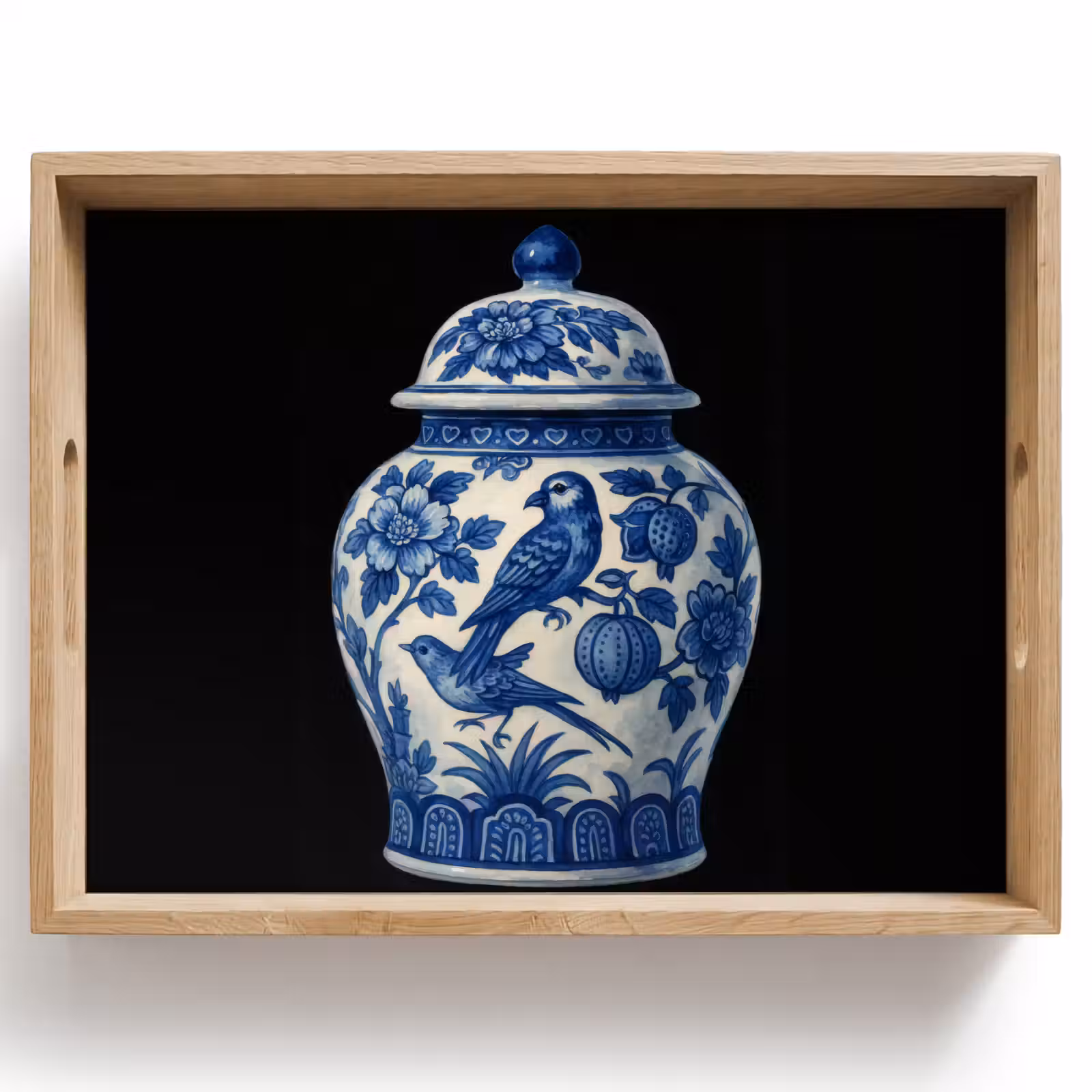 Vassoio - Vaso - Blu Delft - Fiori — 1