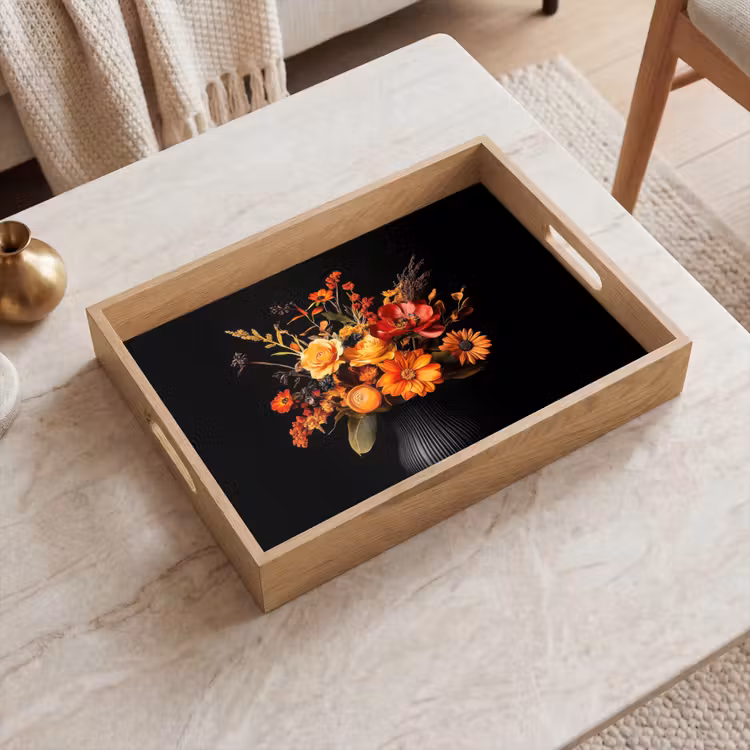 Vassoio - Autunno - Bouquet - Arancione — 2