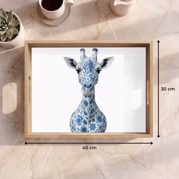 Vassoio - Giraffa - Blu Delft - Animali - Minimalista — 7