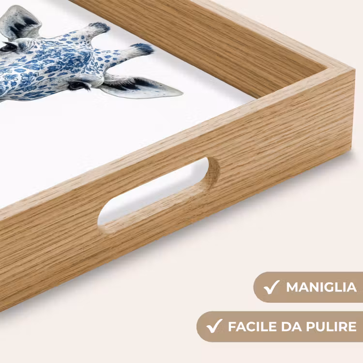 Vassoio - Giraffa - Blu Delft - Animali - Minimalista — 8