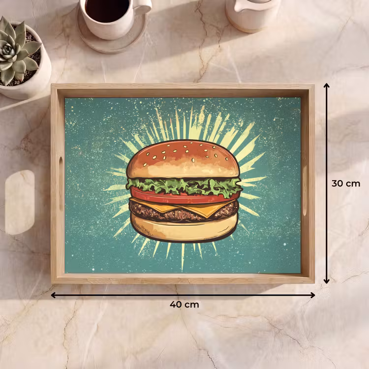 Vassoio - Hamburger - Illustrazione - Lattuga - Formaggio — 7