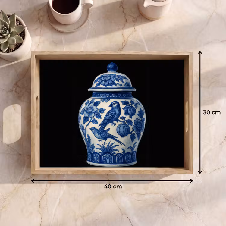Vassoio - Vaso - Blu Delft - Fiori — 7