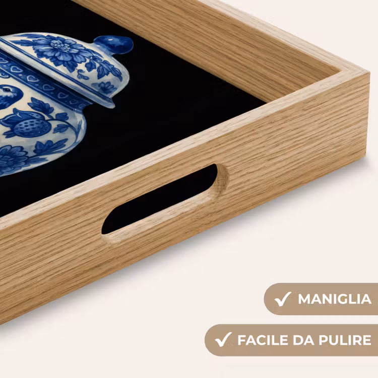 Vassoio - Vaso - Blu Delft - Fiori — 8