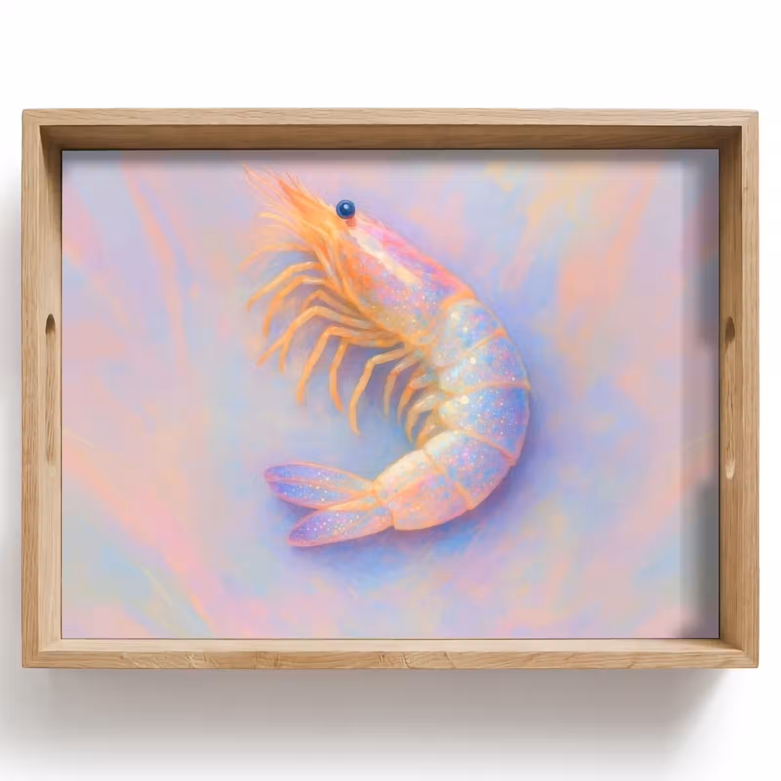 Vassoio - Gamberetti - Struttura sottile - Blu - Rosa — 1