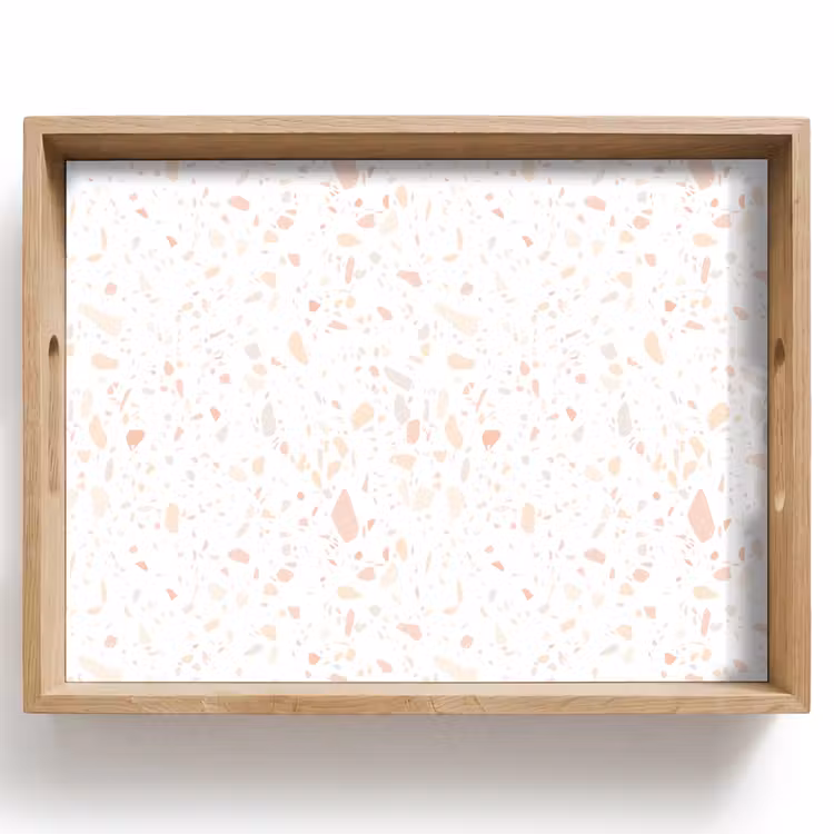 Vassoio - Terrazzo - Motivo - Bianco - Pesca — 1