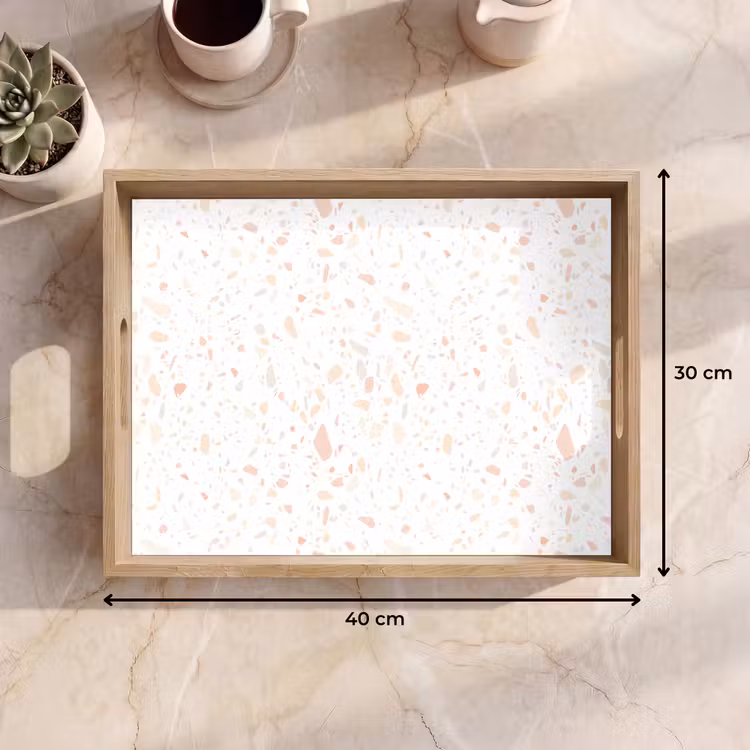 Vassoio - Terrazzo - Motivo - Bianco - Pesca — 7