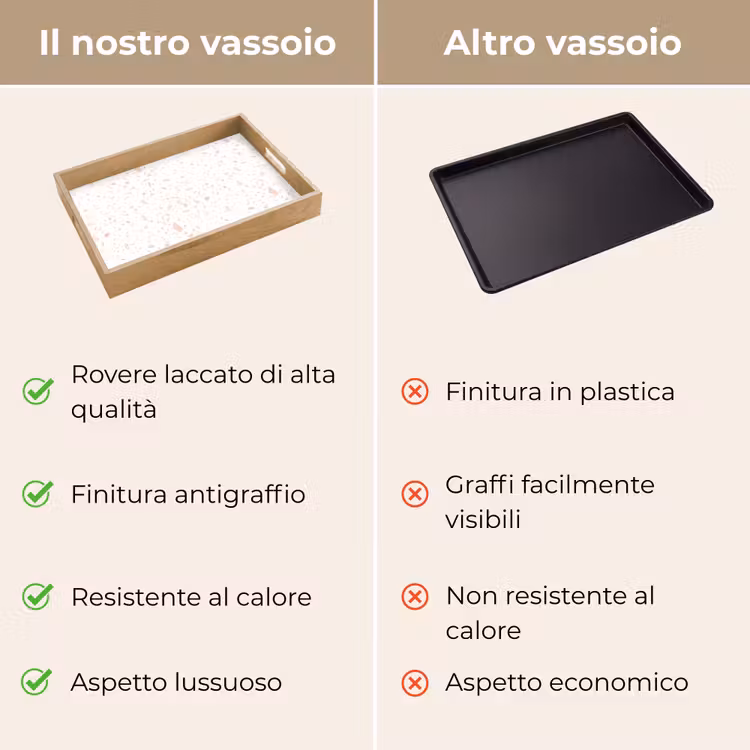 Vassoio - Terrazzo - Motivo - Bianco - Pesca — 9