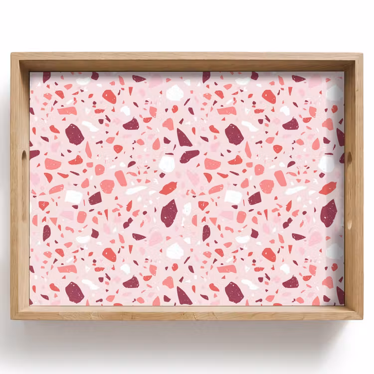 Vassoio - Terrazzo - Motivo - Rosa — 1