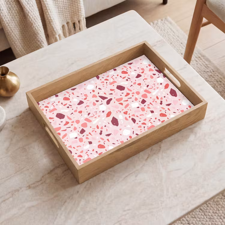 Vassoio - Terrazzo - Motivo - Rosa — 2