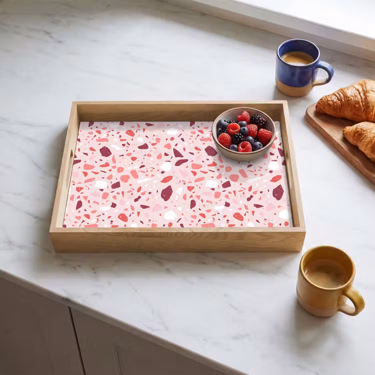 Vassoio - Terrazzo - Motivo - Rosa — 3
