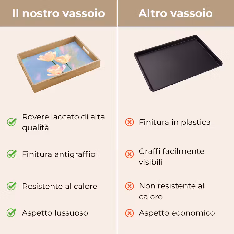 Vassoio - Tulipani - Accenti rosa - Blu — 9