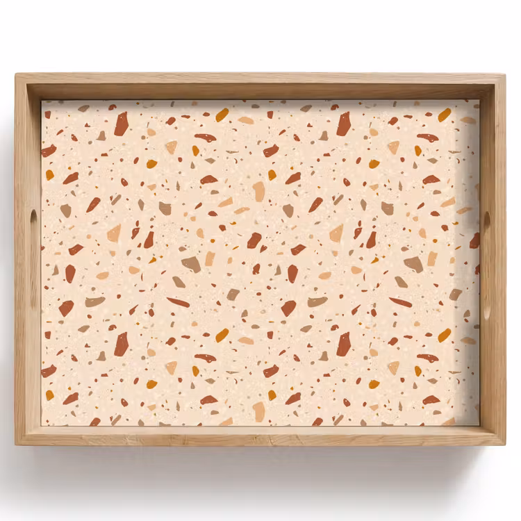 Vassoio - Terrazzo - Motivo - Colorato - Pietra — 1