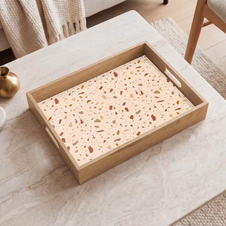 Vassoio - Terrazzo - Motivo - Colorato - Pietra — 2