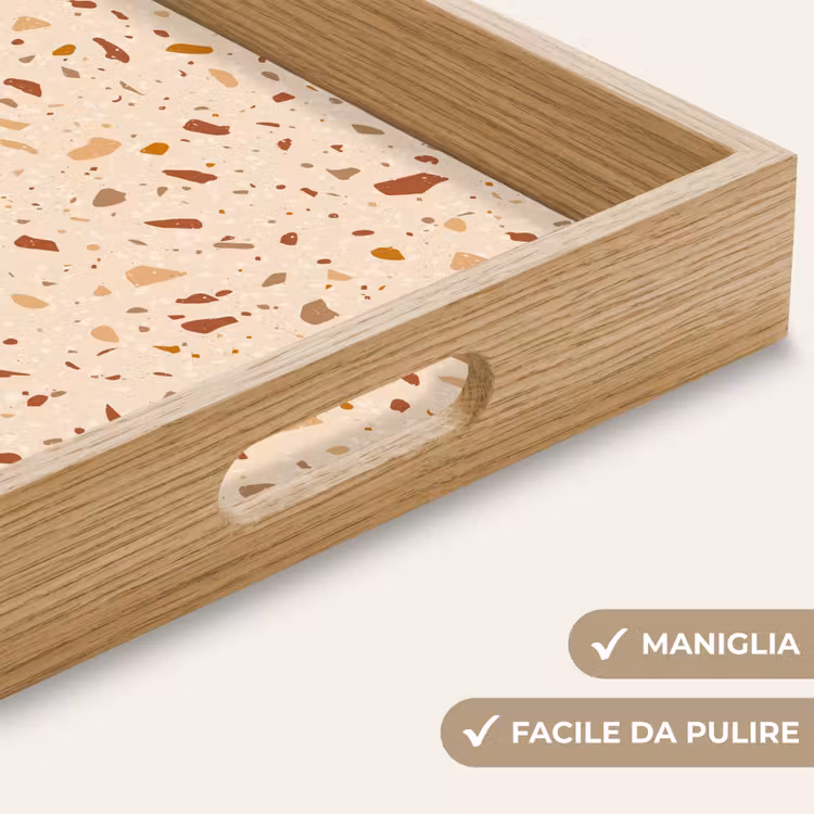 Vassoio - Terrazzo - Motivo - Colorato - Pietra — 8