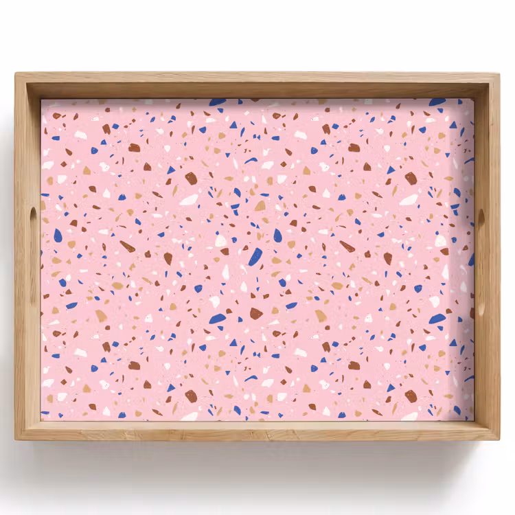 Vassoio - Terrazzo - Motivo - Colorato - Rosa — 1
