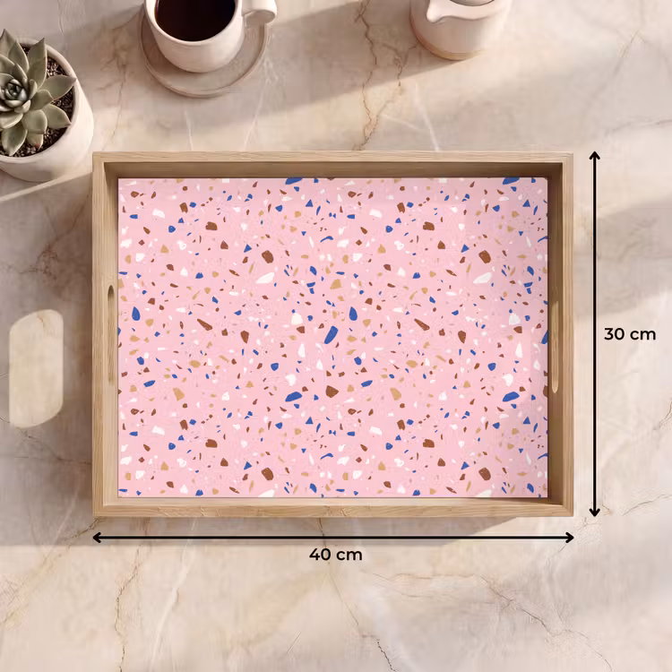 Vassoio - Terrazzo - Motivo - Colorato - Rosa — 7