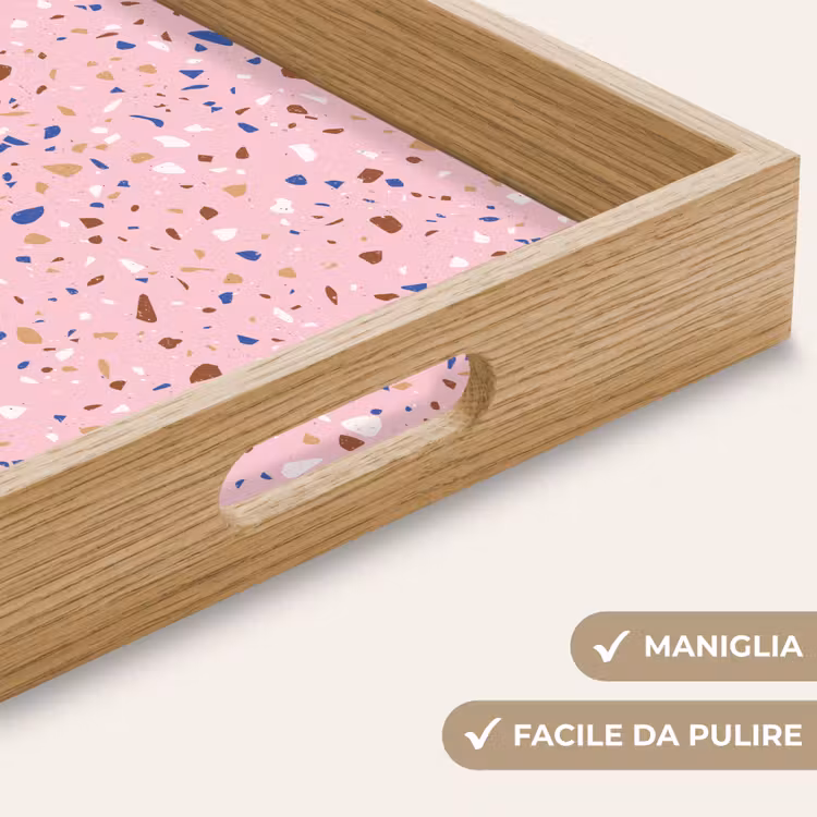Vassoio - Terrazzo - Motivo - Colorato - Rosa — 8