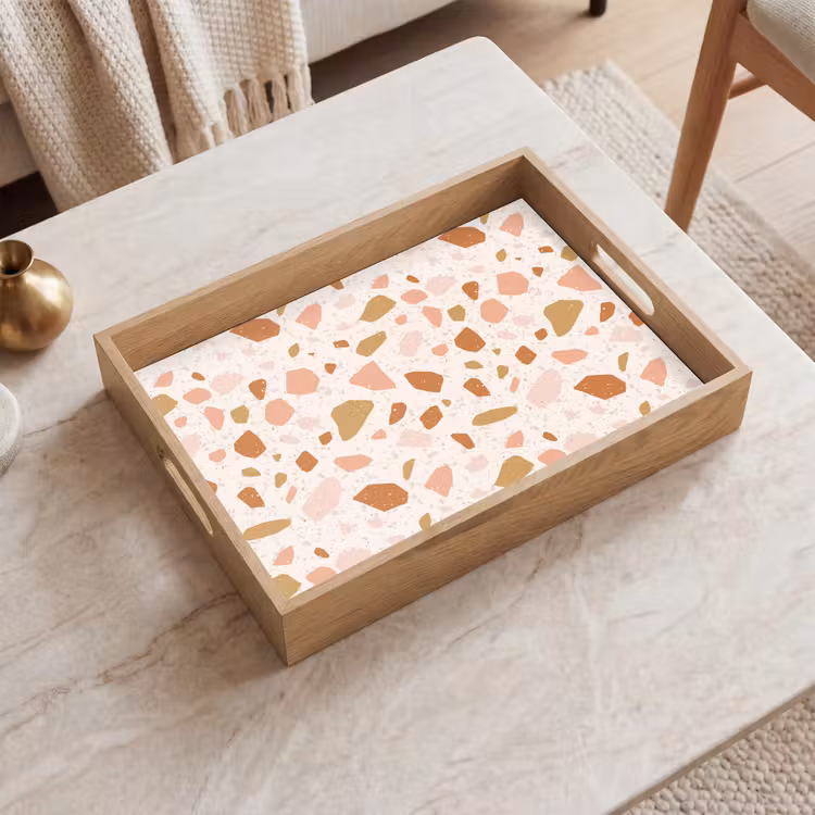 Vassoio - Terrazzo - Motivo - Colorato - Salmone — 2