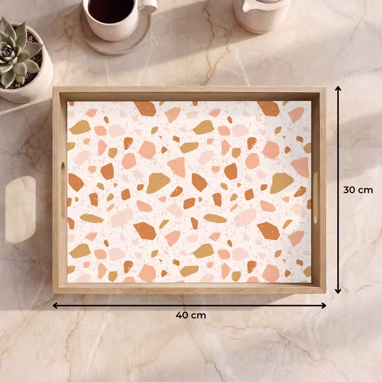 Vassoio - Terrazzo - Motivo - Colorato - Salmone — 7