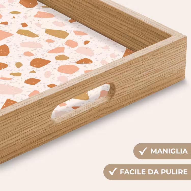 Vassoio - Terrazzo - Motivo - Colorato - Salmone — 8