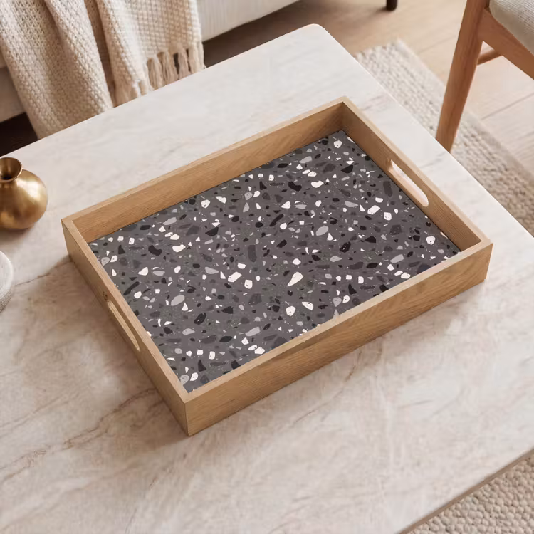 Vassoio - Terrazzo - Motivo - Grigio — 2