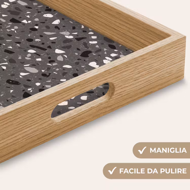 Vassoio - Terrazzo - Motivo - Grigio — 8