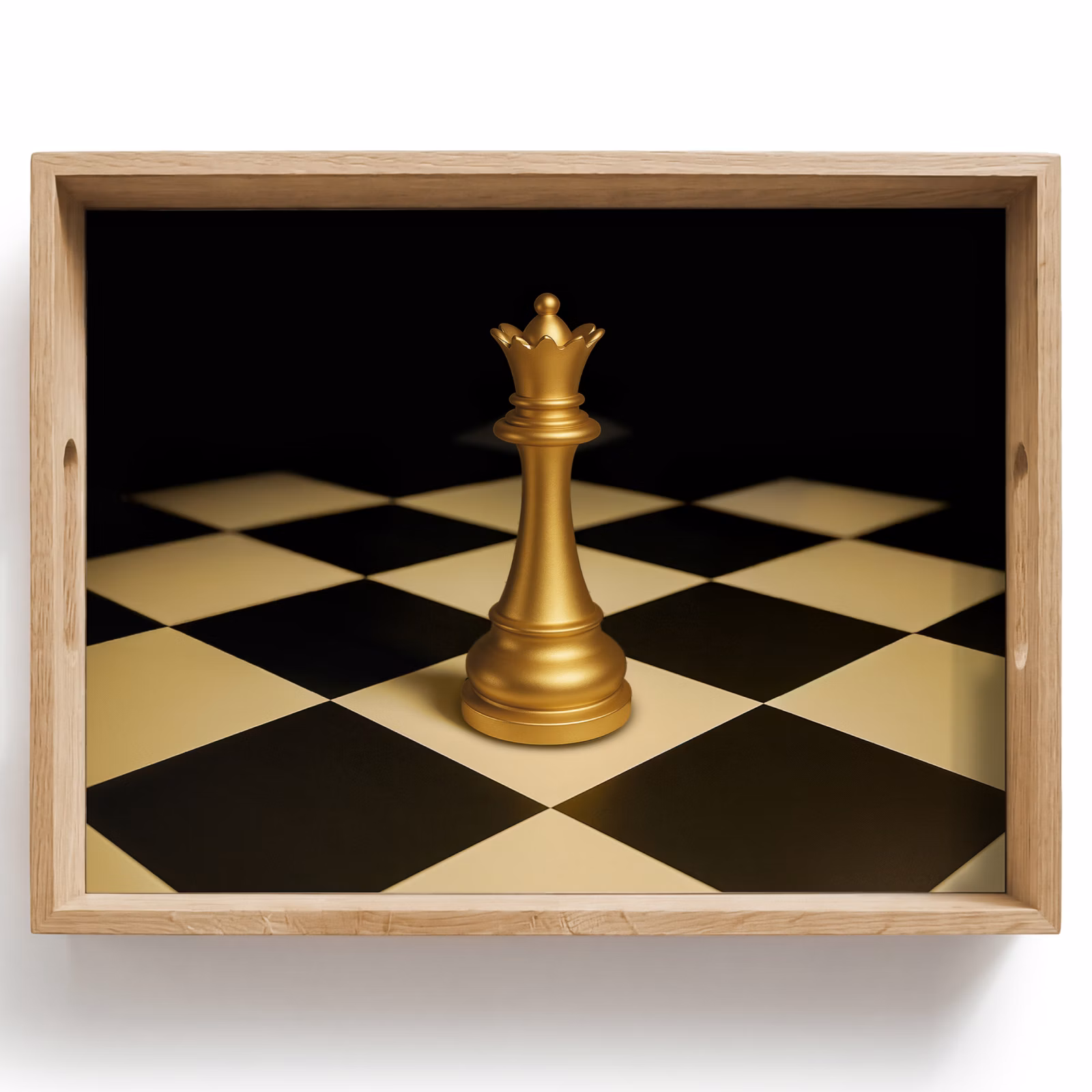 Vassoio - Regina - Pezzo degli scacchi - Bloccato - Oro — 1