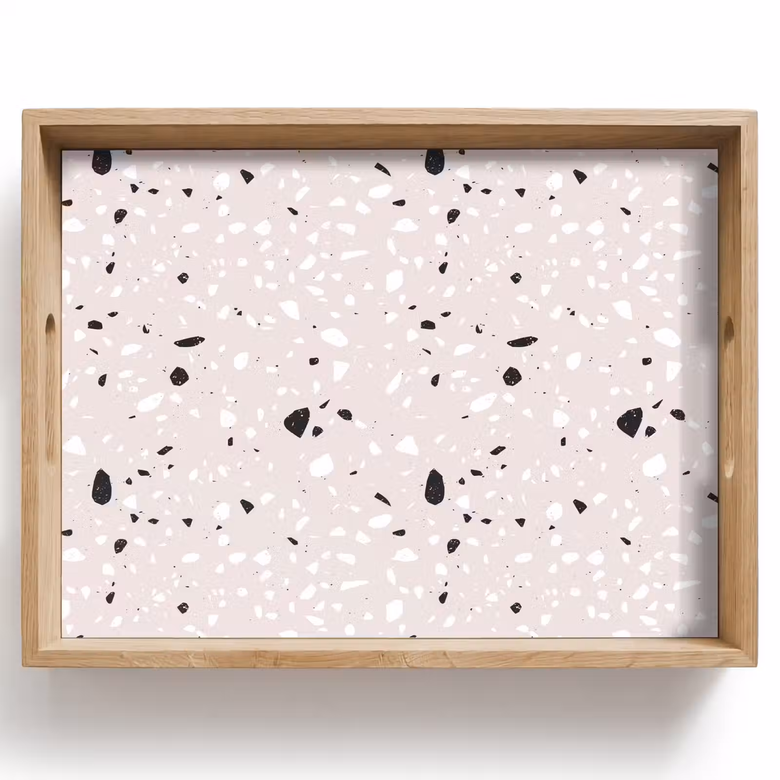 Vassoio - Terrazzo - Motivo - Morbido - Nero - Bianco — 1