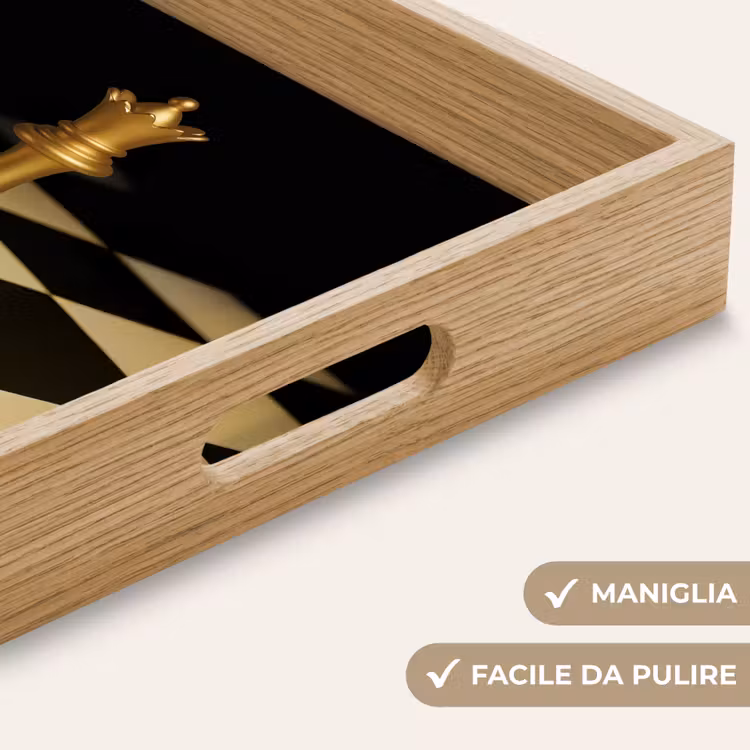 Vassoio - Regina - Pezzo degli scacchi - Bloccato - Oro — 8
