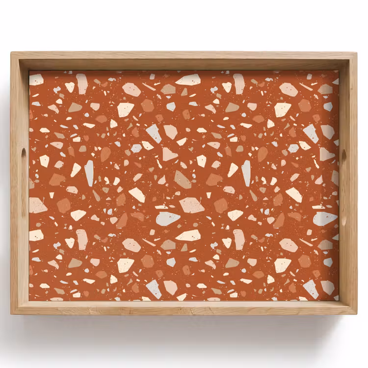 Vassoio - Terrazzo - Motivo - Argilla — 1