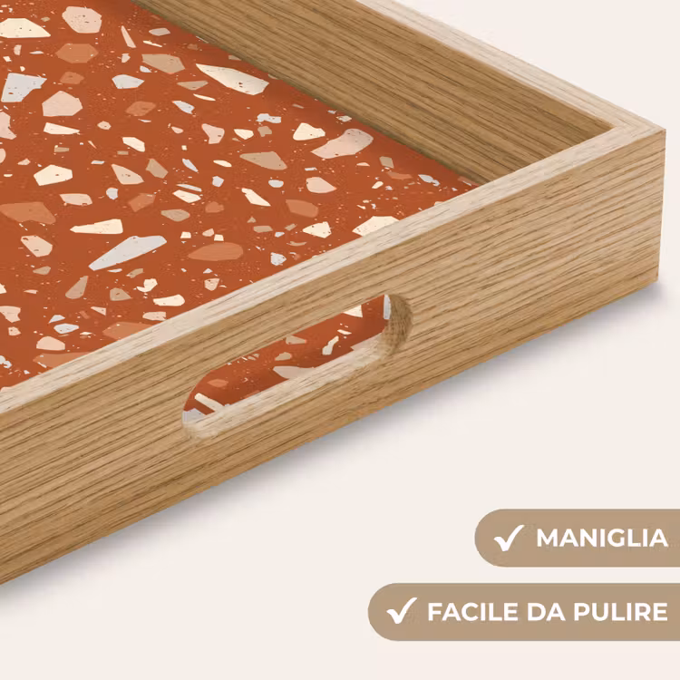 Vassoio - Terrazzo - Motivo - Argilla — 8