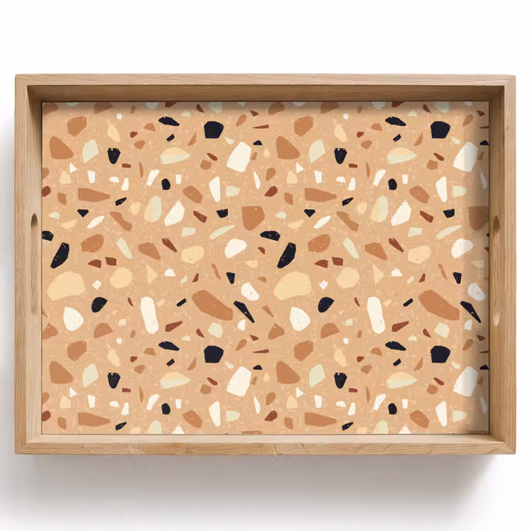 Vassoio - Terrazzo - Motivo - Colorato - Arancione — 1