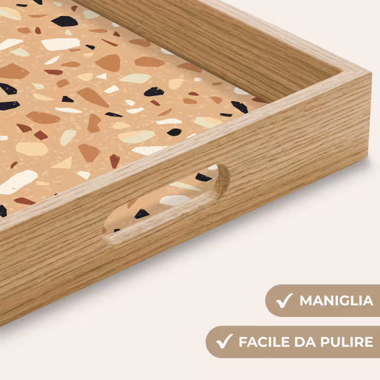 Vassoio - Terrazzo - Motivo - Colorato - Arancione — 8