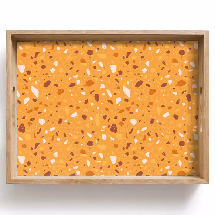 Vassoio - Terrazzo - Motivo - Giallo ocra — 1