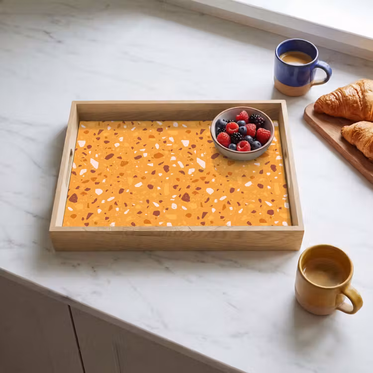 Vassoio - Terrazzo - Motivo - Giallo ocra — 3