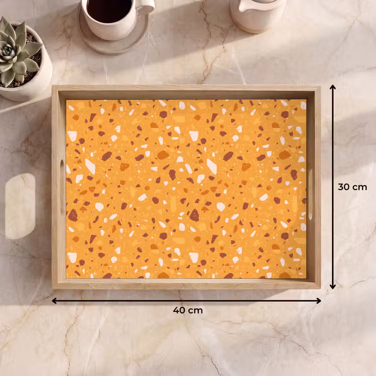 Vassoio - Terrazzo - Motivo - Giallo ocra — 7