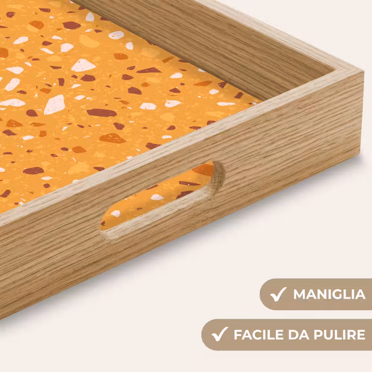 Vassoio - Terrazzo - Motivo - Giallo ocra — 8